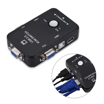 

2 Port USB 2.0 KVM Switch Switcher SVGA VGA Switch Splitter Box for Keyboard