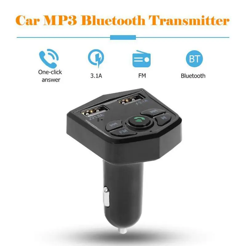 Автомобильная Беспроводная гарнитура Bluetooth 5,0 напряжение Цифровой дисплей Авто fm-передатчик Hands-free Dual 2 USB зарядное устройство для телефона MP3-плеер