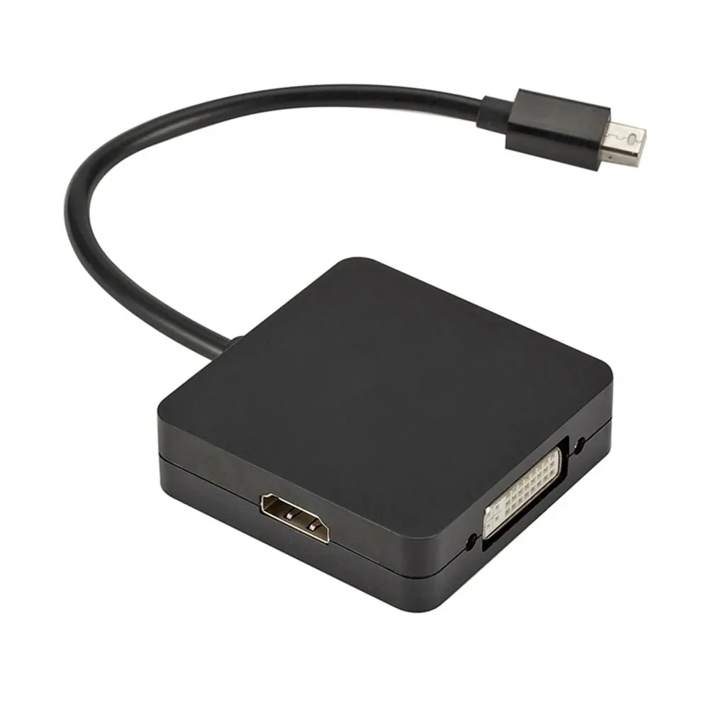 3 в 1 мини дисплей порт DP Thunderbolt к DVI VGA HDMI кабель адаптера для MacBook Pro Аксессуары Черный