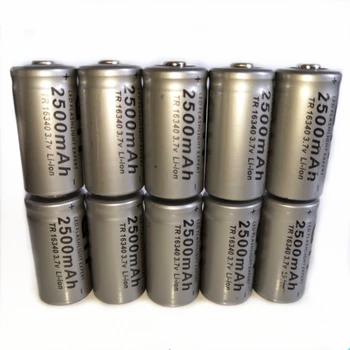 

10pcs/lot 3.7V 2500mAh CR123A 16340 rechargeable battery protection CR123a 16340 lithium ion rechargeable lithium battery