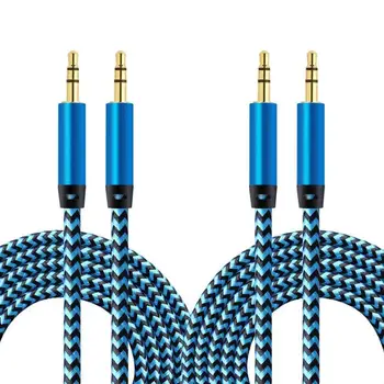 

2 Pack 1m Nylon Jack Aux Cable 3.5mm to 3.5mm Audio Cable Male to Male Car Aux Cable for iPhone Samsung Xiaomi
