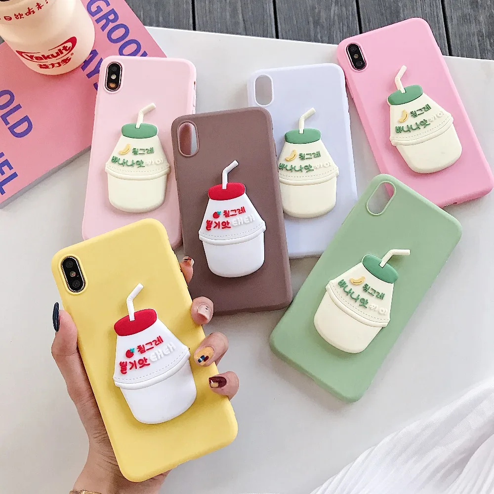 3D чехол с молочной бутылкой для iphone 11 Чехол 12 Pro MAX 6 6s 7 8 Plus X Xs Max XR 5 5S SE 2020 мягкие