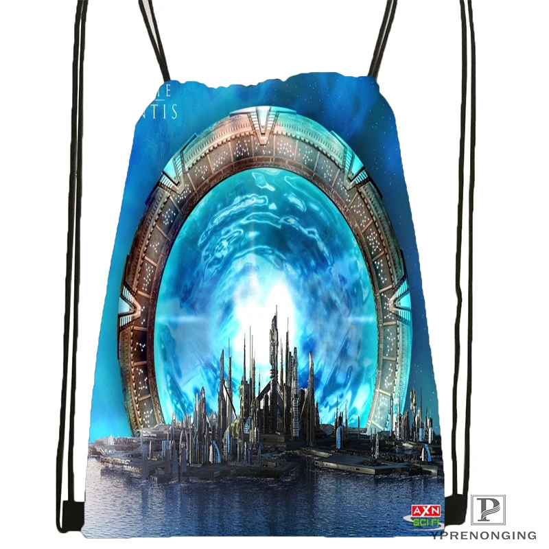 

Custom Stargate Atlantis Drawstring Backpack Bag Cute Daypack Kids Satchel (Black Back) 31x40cm#180531-03-59