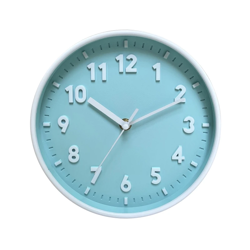 Modern Simple Wall Clock 8 Inch Candy Color Silent Time Clocks Ornament Q1FD 