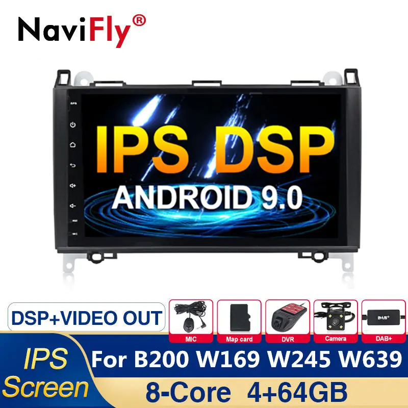 

9" IPS DSP Android 9.0 Car radio player gps navigation for Mercedes Benz B200 A B Class W169 W245 Viano Vito W639 Sprinter W906