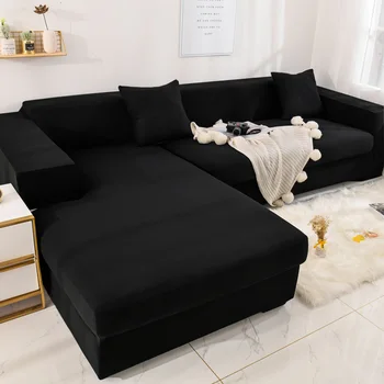 

L shape need 2 pieces solid corner sofa covers for living room elastic spandex covers couch cover stretch sofa towel