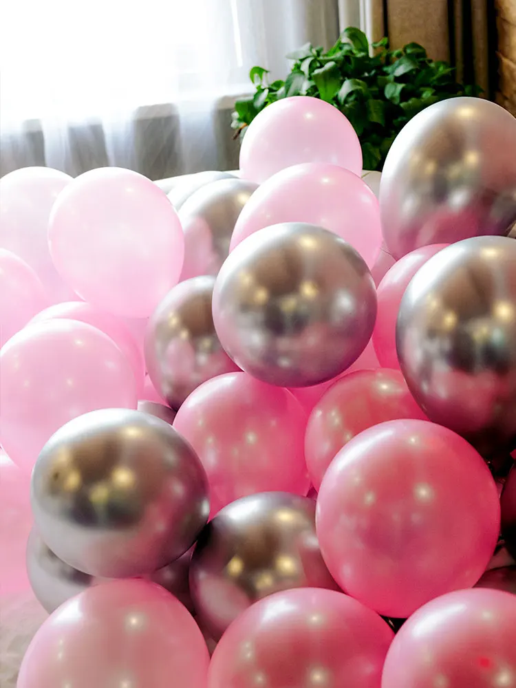 12 шт./лот, розовые латексные шары, золотые, серебряные, хромированные, металлические, свадебные, для душа, воздушные гелиевые воздушные шары, вечерние шары - Цвет: 21