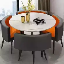 Combinaison table et chaise de négociation, petite table ronde, boutique, zone de repos, bureau, conférence, loisirs