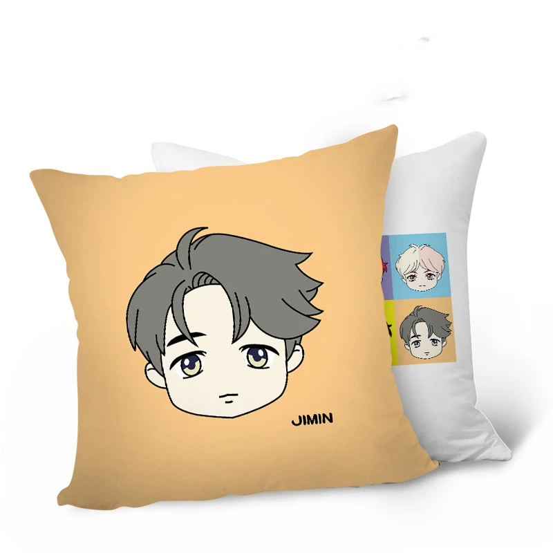 Bangtan boys чехол для подушки с мультяшным принтом Печать Подушка Чехол CottonThrow наволочка для подушки, декоративная диван автомобиля Подушка двухсторонняя подушка - Цвет: jimin