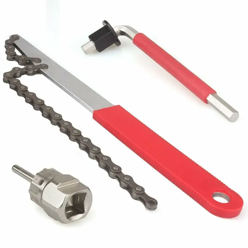 

HOT selling Bike Cassette Removal Tool with Chain whip and Wrench Bicycle Sprocket good grip not easy to be injured