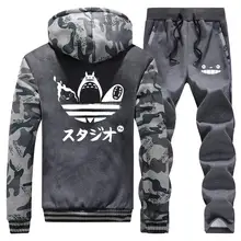 ##Special Price Spirited Away Totoro Print Thick Hoodie Sweatshirt+Pants 2 Piece Sets No Face man Hoodies Anime men clothing Winter Tracksuit ##Special Price Spirited Away Totoro Print Thick Hoodie Sweatshirt+Pants 2 Piece Sets No Face man Hoodies Anime men clothing Winter Tracksuit