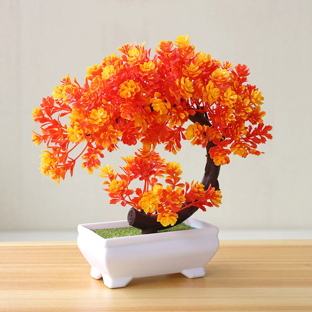 Hotel Tree Pot Flowers Plastic Home Decor Table Artificial Plant Bonsai Fake Simulation Ornaments Garden Small Potted