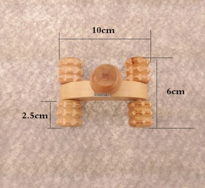 Река Хан Портативный Малый четыре wheeler массажер деревянный полный массаж тела качения избавите себя