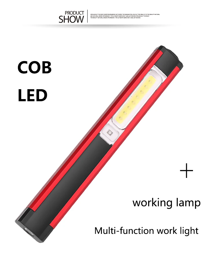 Светодиодный COB рабочий светильник USB Перезаряжаемый белый или красный мигающий светильник Магнитный фонарь Гибкая контрольная ручная лампа уличный точечный светильник