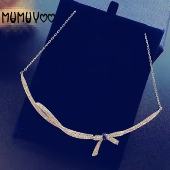 

Fashion Jewelry High Quality Romantic Big Bow Butterfly Pendant Necklace Clavicle Chain Romantic Gift For Women