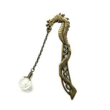 

2020 Dragon Shape Luminous Bookmarks Retro Metal Glow In The Dark Book Marker Stationery Gift New