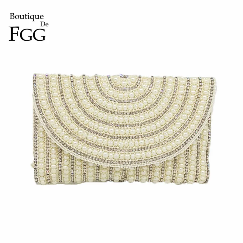 Boutique De FGG ручной работы с украшением в виде кристаллов бисера Для женщин бежевый