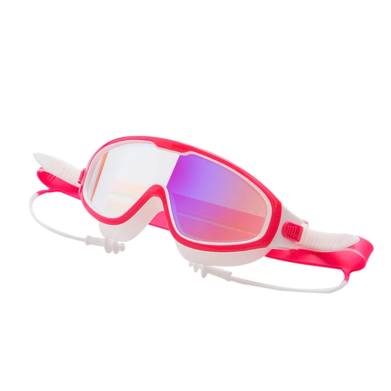 От 8 до 12 лет Анти-туман Очки для плавания детские силиконовые Плавание ming очки мальчики Водонепроницаемый Дайвинг Плавание очки с затычки для ушей - Цвет: M