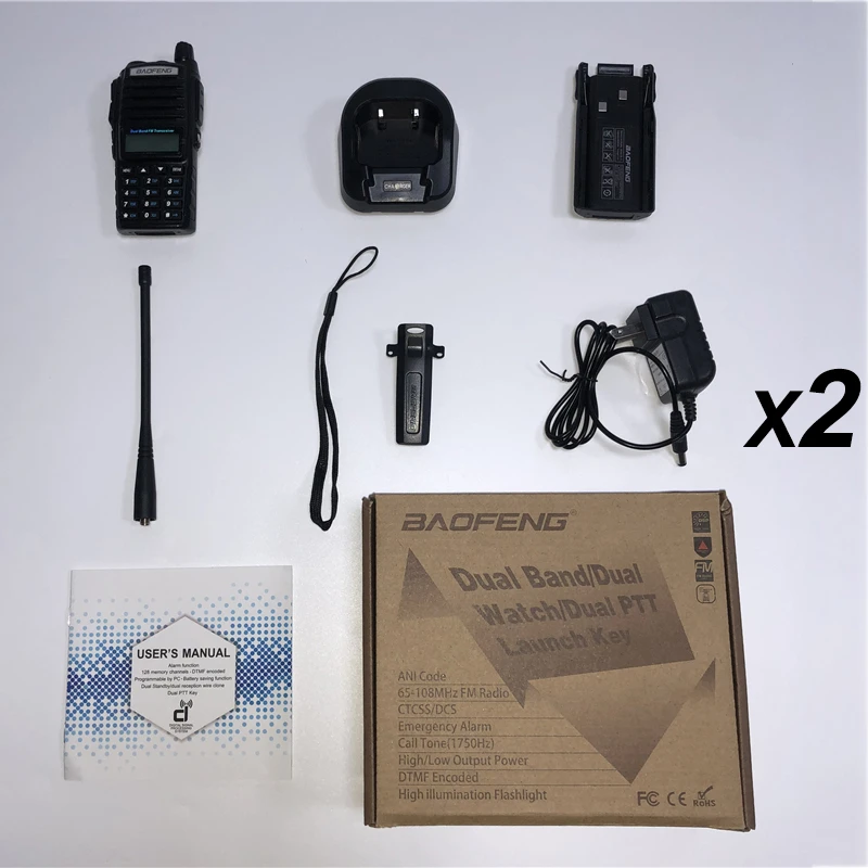 2PCS/LOT Baofeng UV 82 100% Original Portable Two