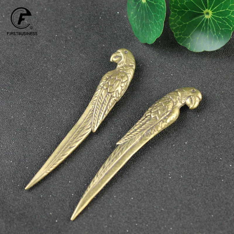 Antique Bronze Hummingbird Bird Statue Ornaments Classical Vintage Brass Tea Needle Breaking Prying Tea Brick Professional Tool