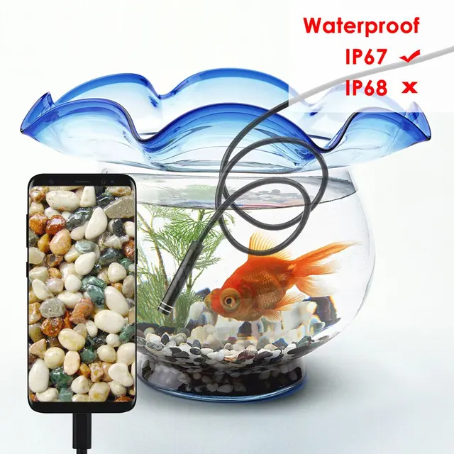 Cámara de video Cámara de inspección USB Snake HD IP67 impermeable, boroscopio tipo C, 1M, 2M, Cable Flexible para teléfono inteligente Android - Imagen 2