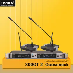 Беспроводная микрофонная система 300GT профессиональный микрофон 2 канал частоты UHF Динамический Профессиональный 2 конференц Гусенек