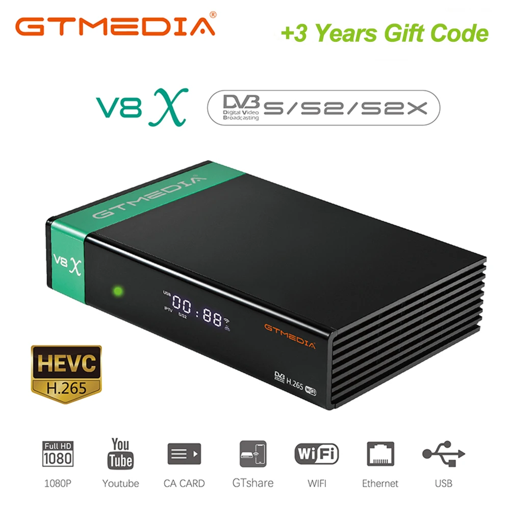 

New GTmedia V8X Satellite TV Receiver GT media V8 Nova Orange Updated Freesat V9 Super for europe spain italy poland austria