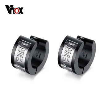 

Vnox Roman Number Earrings for Men Small Stainless Steel Brincos Earings Unisex Jewelry