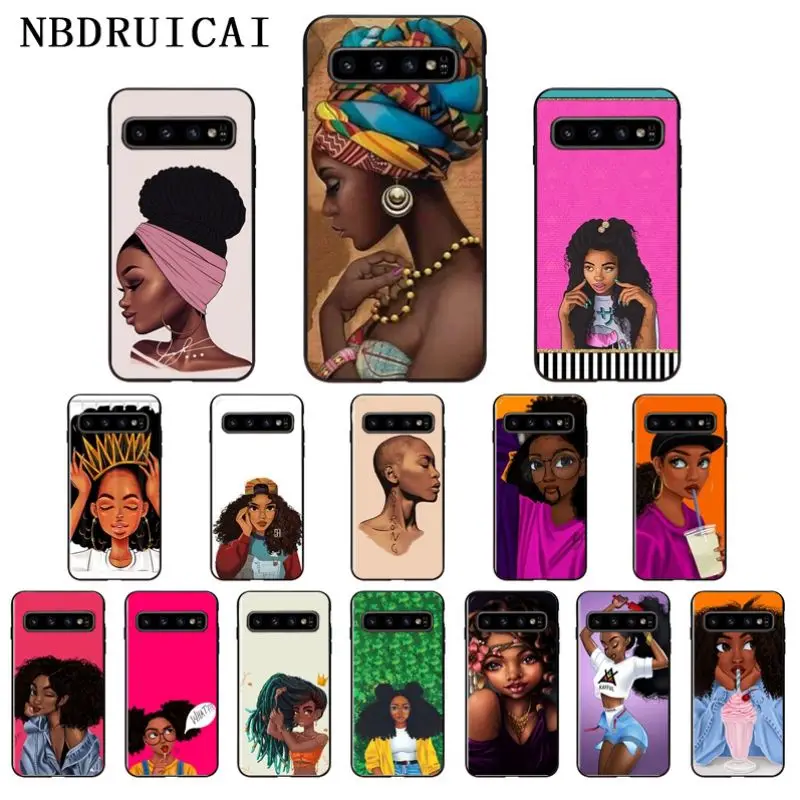 

NBDRUICAI African Beauty Girl High Quality Silicone PhoneCase for Samsung S9 plus S5 S6 edge plus S7 edge S8 plus S10 E S10 plus
