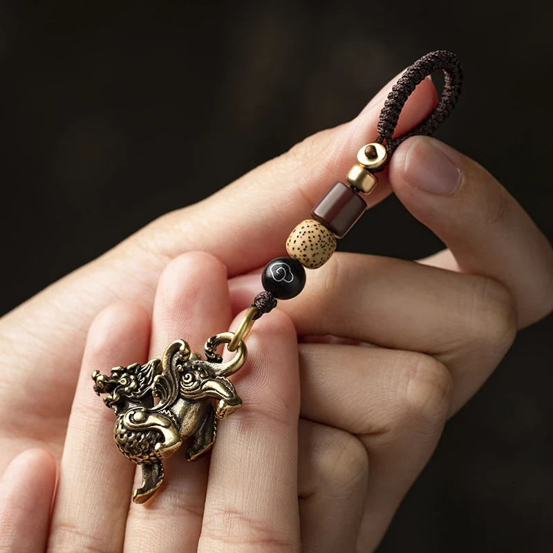 brass beast keychain rope pendant (7)