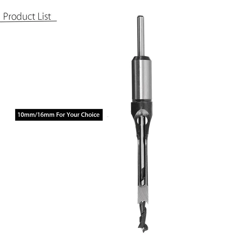 DWZ 1pc 10mm/16mm Square Hole Mortiser Drill Bit Mortising Chisel Woodworking Tool