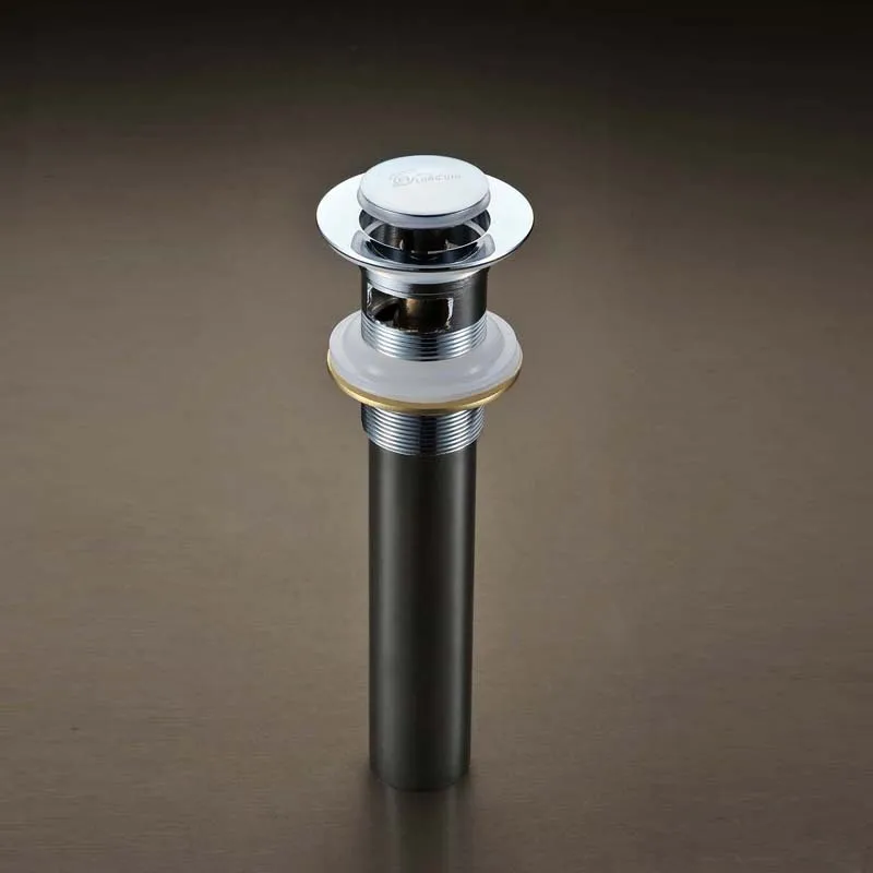 

Wholesale Wash Basin Copper Bounce Drainer Top Grade Wash Basin Drainer Thick with Overflow Port Chrome Sewer