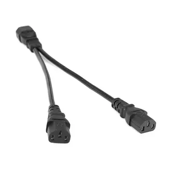 

C14 to C13 Power Adapter Splitter Cable 1 to 2 Way Single C14 to Dual 5-15R C13 Short Power Y Type Adapter Cord 10A 250V 25cm