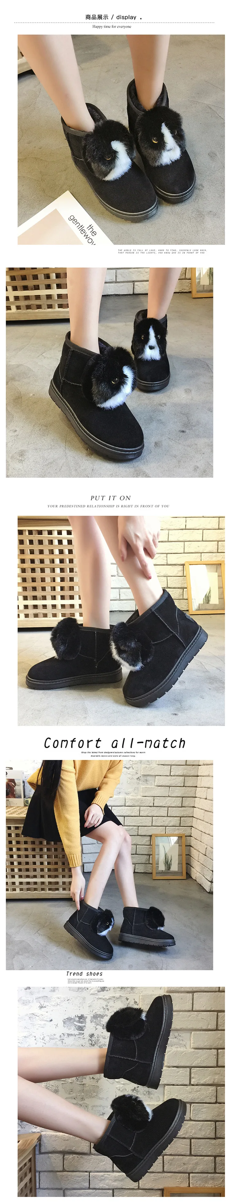Зимние женские ботинки; ботильоны для женщин; Zapatos de mujer; модные плюшевые ботинки на платформе с круглым носком