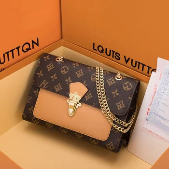 

Genuine Leather Small Square Flap Bag for Women 2020 New Luxury Louis Brand Designer Bags Ladies Shoulder Messenger Chain Bag gg