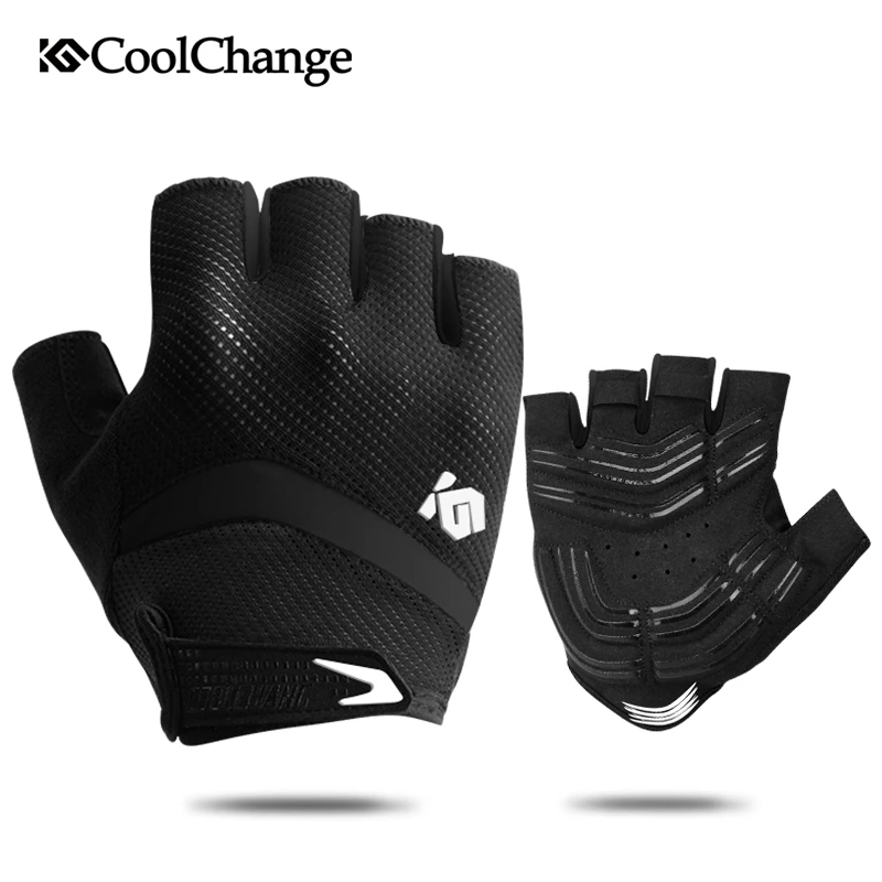 CoolChange guantes de ciclismo a prueba de golpes, transpirables, de medio dedo, antisudor, para hombre y mujer|Guantes de ciclismo| - AliExpress