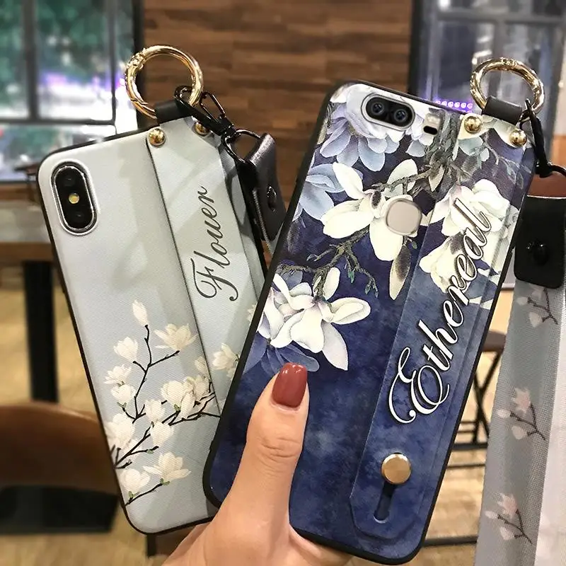 Чехол для телефона с ремешком Huawei Honor V8 Flower Series Delicate Painted TPU силиконовый чехол