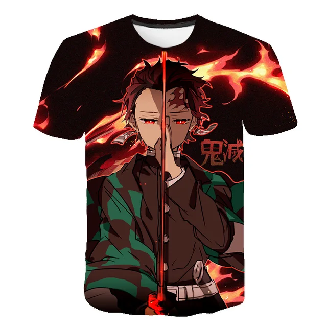 Anime T Shirt Demon Slayer Kimetsu no Yaiba Cosplay T Shirt Kids Girls Children Kamado Tanjirou Nezuko sword Tee Shirt Cool Tees 6749