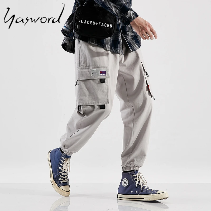 

Yasword Cargo Pants Men Pockets Patchwork Casual Jogger Fashion Tactical Trousers Harajuku Streetwear Overalls Sweatpants Loose