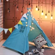 Children Baby Game Room Decoration Bed Northern European-Style Triangular Solid Wood Cabin Indian Fabric Tent Indoor
