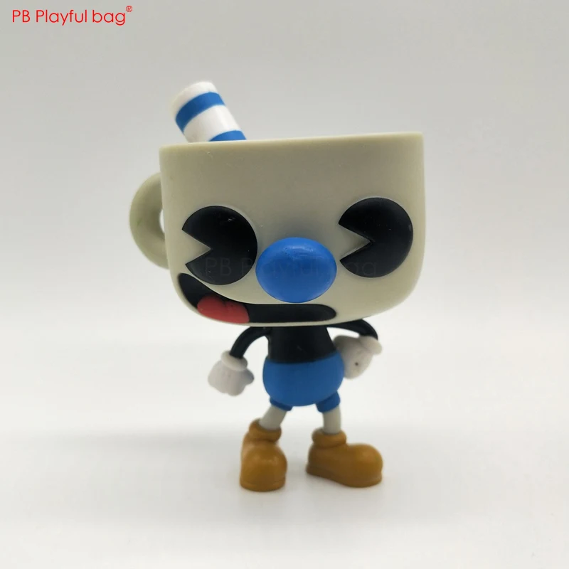 10 см Cuphead фигурка ПВХ Коллекционная мультяшная фигурка Детская кукла игрушки украшение автомобиля Cuphead игра вентиляторы любимый подарок HD55 - Цвет: opp bag