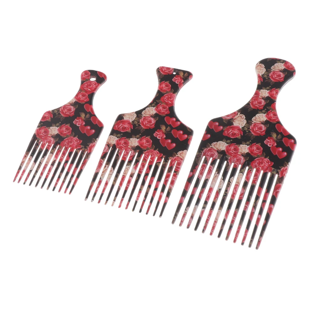 Long Handle Afro Pick Hair Comb Hairdressing Brush Tool Slick Back Hairstyle