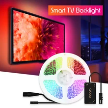 Динамический ТВ Подсветка Светодиодные ленты Комплект Smart Ambilight RGB светодиодный свет полосы для монитор tv, PC Подсветка синхро-адаптер длиной 1 м/2 м/3 М/4 м/5 м