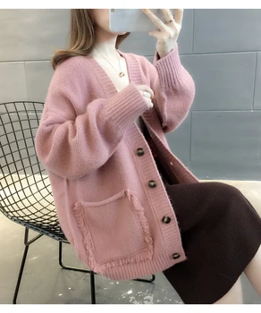 

H.SA 2020 Autumn Winter Women Oversized Sweater and Cardigans Long Sweater Women Tops Sweaters Female Knit Coat Warm Soft Cloth