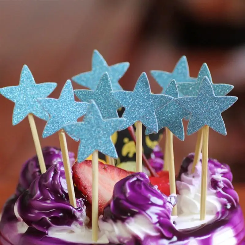 50 шт. Топпер для торта пентаграмма прочный декоративный бумажный нетоксичный Топпер для торта кекс на день рождения