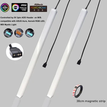 

30CM Addressable WS2812b Digital Aluminum Alloy Double-sided light for PC 3 PIN 5V ADD Header RGB Motherboard For ASUS Aura SYNC