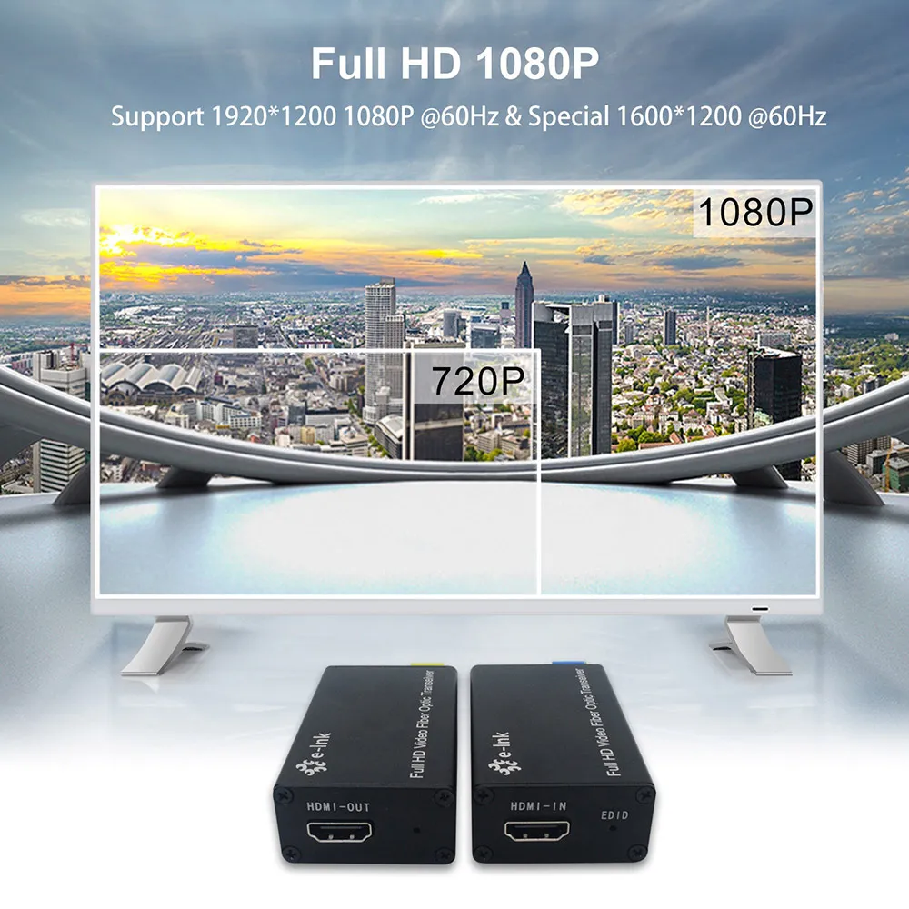 Мини HDMI оптоволоконный удлинитель с внешним стерео аудио Оптический
