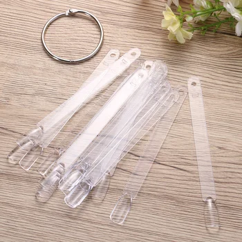 

50pcs Nail Art Tips Colour Pop Sticks Display Fan Practice Starter Ring Clear DIY