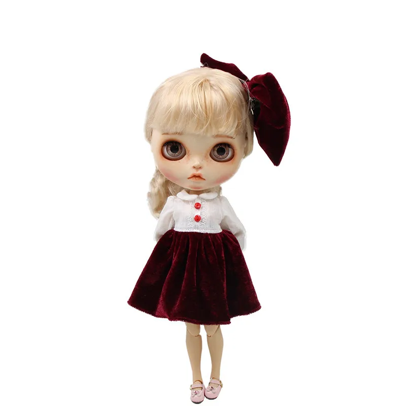 Tanie Blythe Doll ubrania sukienka i z pałąkiem na głowę nakrycia głowy dla niego odpowiedni nadaje się do 1 6 lalki, normalna lalka, wspólne lalki, azone, Icy, Jecci Five