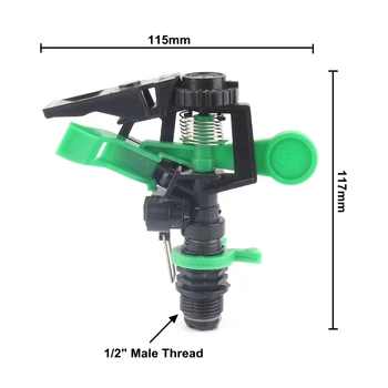 

1-20pcs 1/2inch Male Thread Rocker Sprinkler 360 Degree Automatic Rotating Sprinkler Farm Garden Irrigation Sprayer